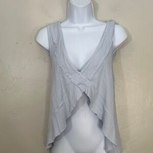 We The Free Soft Gray Draped Tank Top